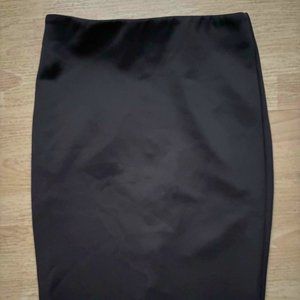 Catherine Chocolate Brown Fitted Knee Jersey Length Skirt